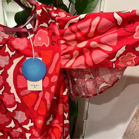 Women's Zinnia Floral Print Bell Sleeve Midi Dress - RHODE x Target Red/Pink - Picture 7 of 9